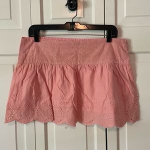 Red Camel Pink Eyelet Detail Mini Skirt